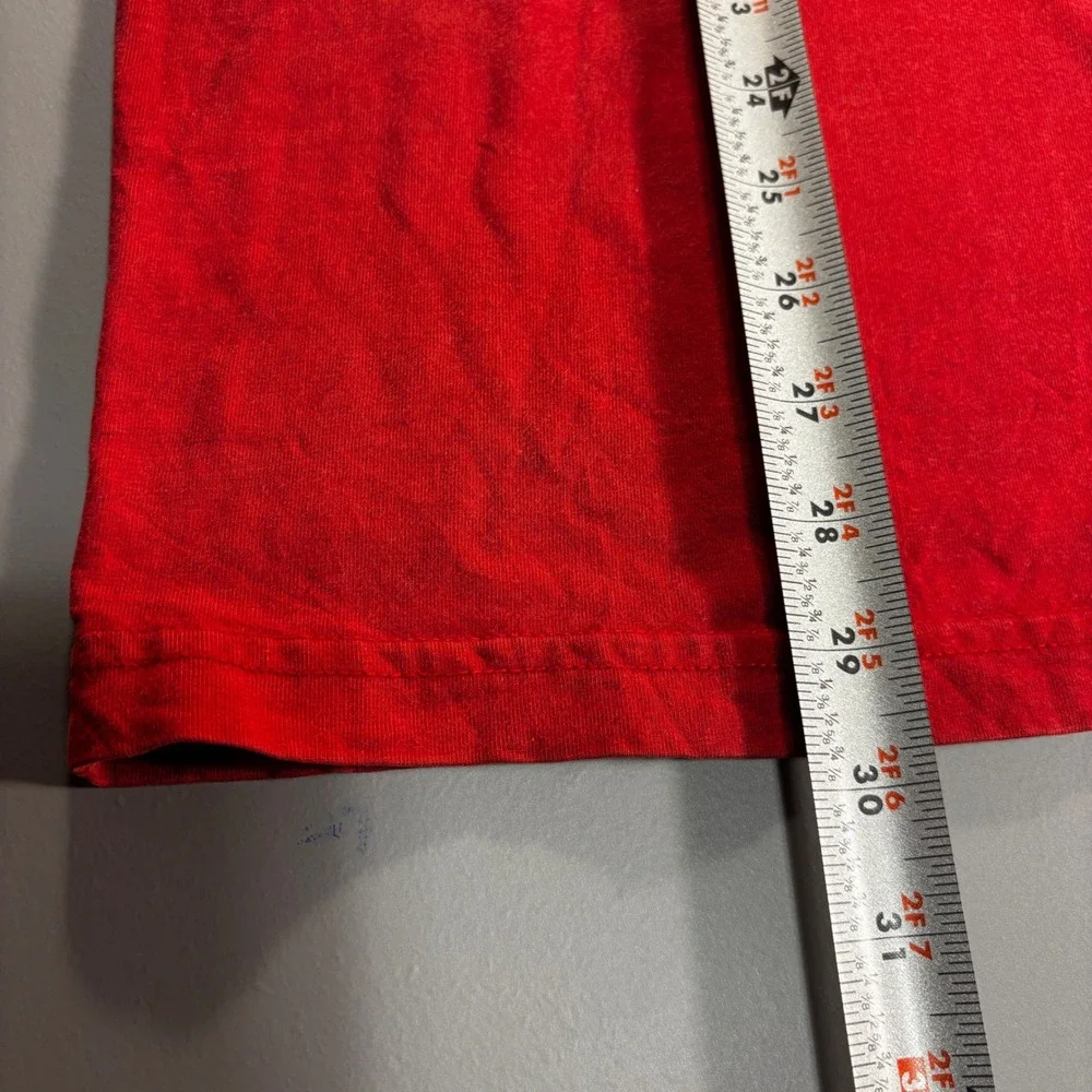 VTG Starter Mens Red Short Sleeve‎ V-Neck T-Shirt Embroidered Logo Casual Medium